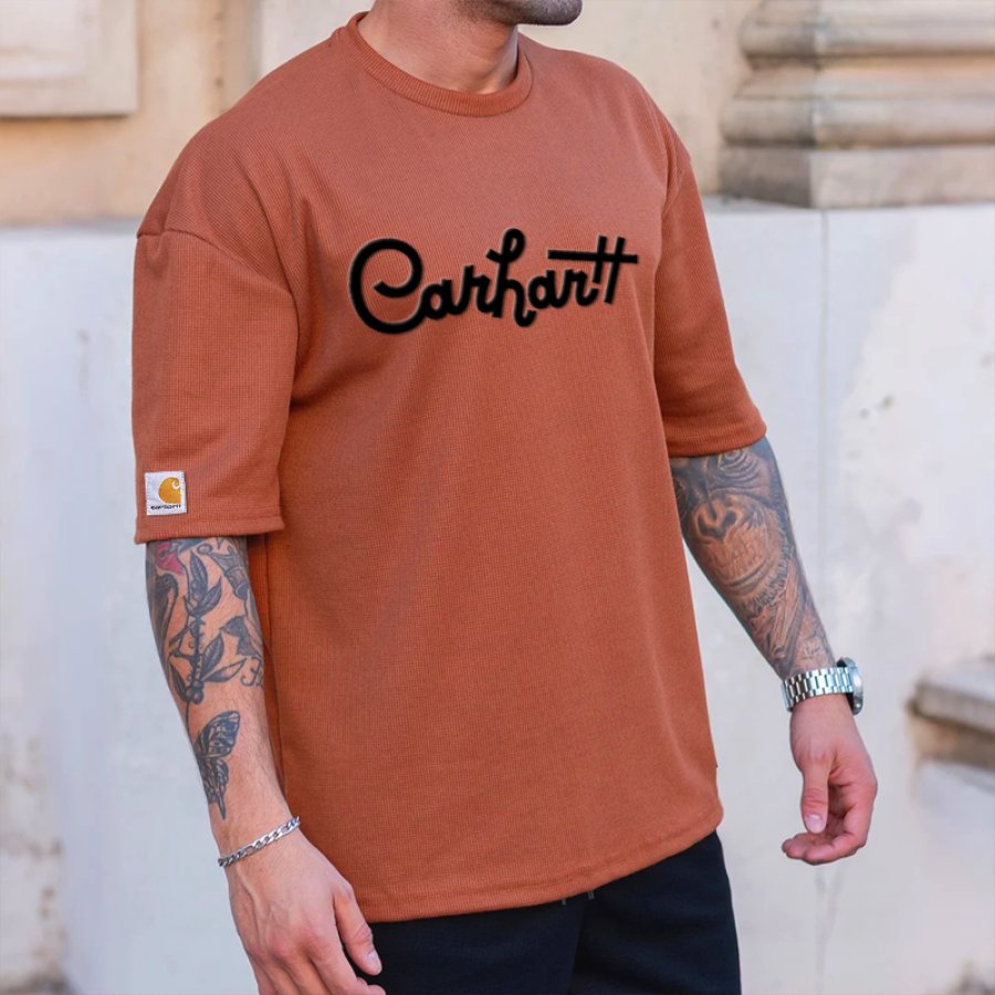 

Vintage Waffle Orange Graphic Tee For Casual Wear