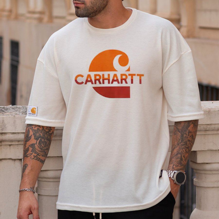 

Vintage Waffle Relaxed Fit C Graphic Tee For Casual Wear