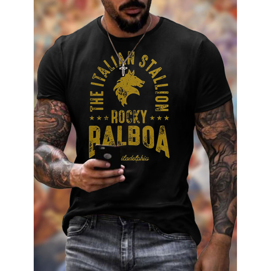 

Mens Retro Motorcycle Printed T-shirt