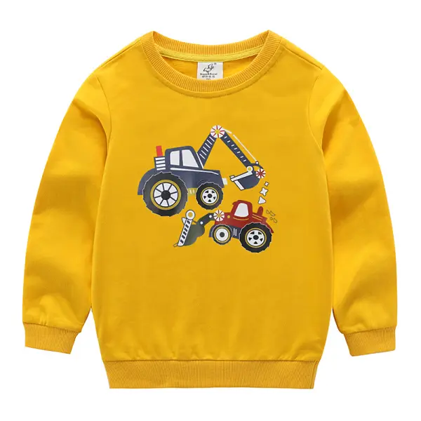 【18M-9Y】Boys Backhoe Print Sweatshirt - Popopiearab.com 