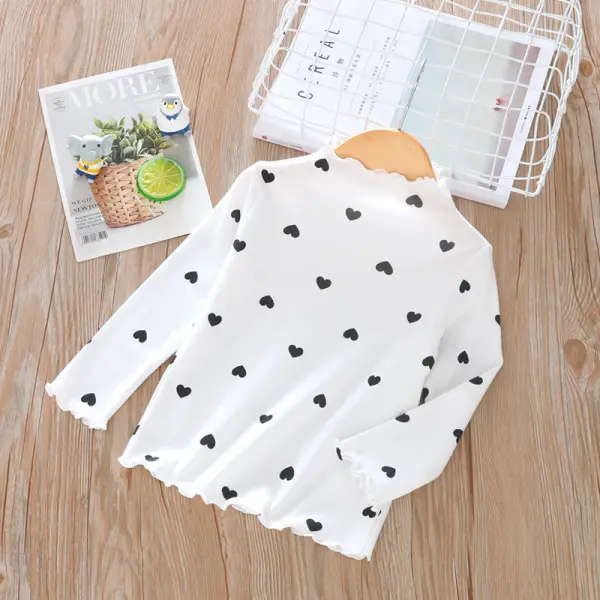 【18M-7Y】Girls Long-sleeved Mid-high-neck Bottoming Shirt - Popopieshop.com 