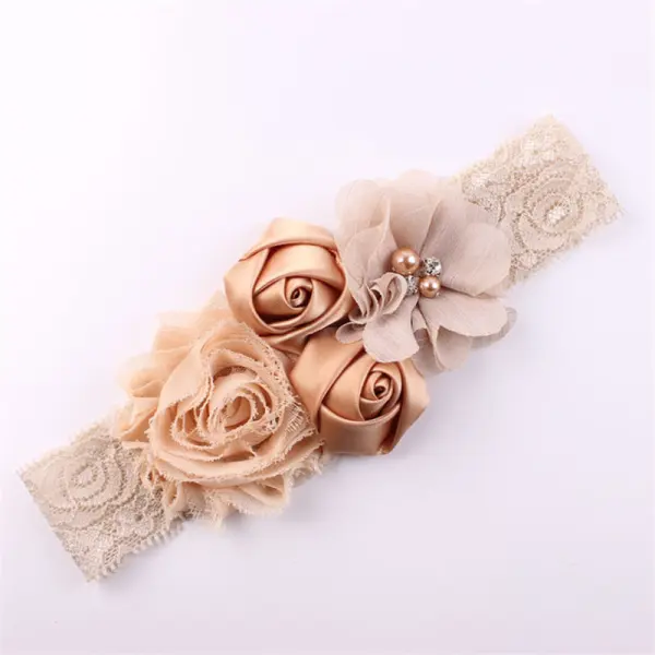 Baby Rose Lace Elastic Headband - Podoasis.com 