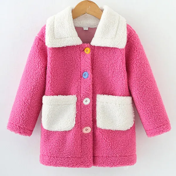 【3Y-11Y】Girl Sweet Thick Lamb Wool Coat - Popopiearab.com 