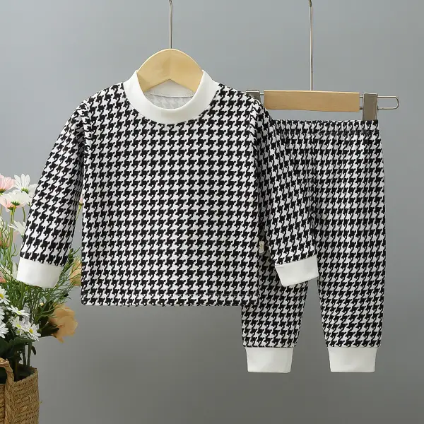 【9M-7Y】Kids Cartoon Print Long Sleeve Tee And Pants Pajamas Set - Popopieshop.com 