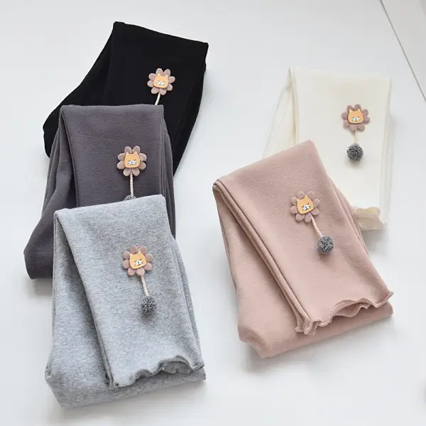 【18M-9Y】Girls Cute Cotton Solid Color Fit Leggings - Popopieshop.com 