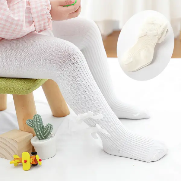 【0Y-5Y】Baby Cute Double Bowknot Leggings Only $5.99 - Popopieshop.com 