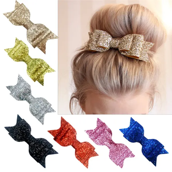 Girls Sequined Bowknot Hairpin - Popopieshop.com 