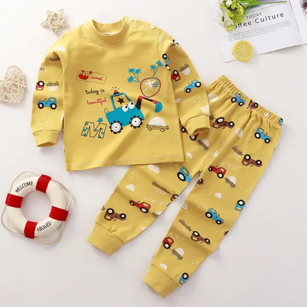 【18M-7Y】Boys 2-piece Cartoon Print Pajamas Set - Popopieshop.com 