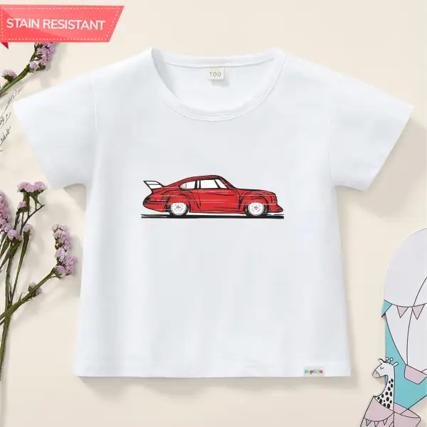 【12M-9Y】Boy Car Print Antifouling Cotton Short Sleeved T-shirt Only $13.99 - Popopieshop.com 