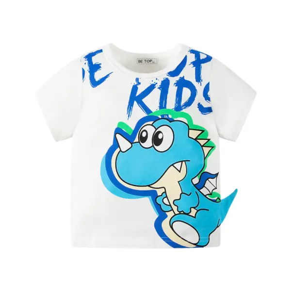 【18M-9Y】Boy Cotton Cartoon Print Short Sleeve Tee - Popopieshop.com 