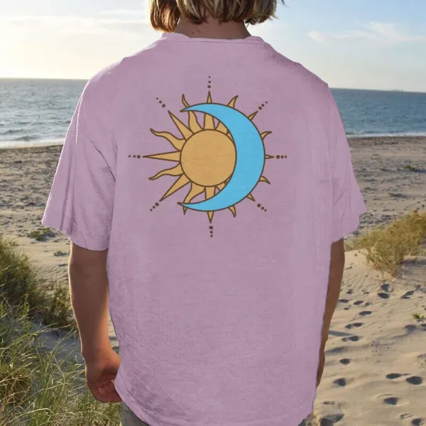 Men Fashion Sun Print T-shirt - Mobivivi.com 
