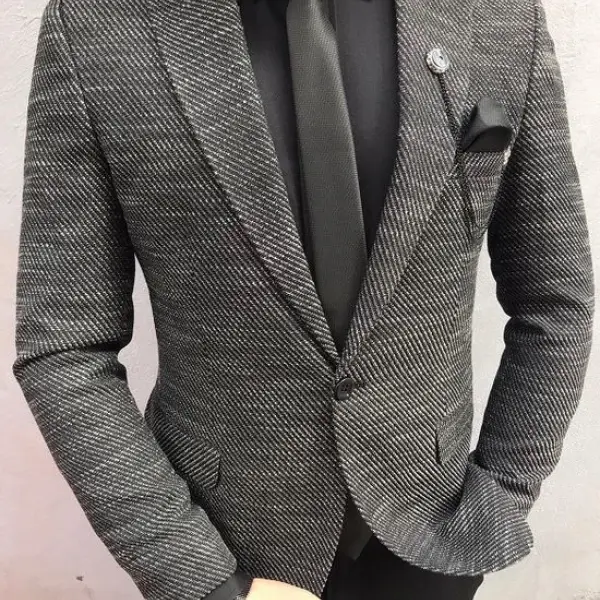 Men's Business Party Tweed Twill Suit - Keymimi.com 
