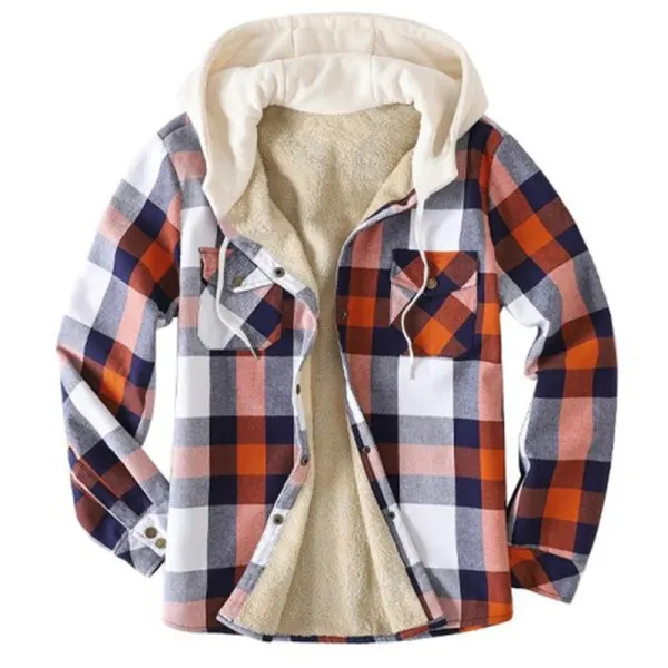 Mens Winter Plaid Thick Casual Jacket - Kalesafe.com 