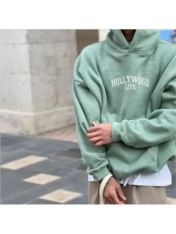 Small English Print Crew Neck Pullover Sweater - Anrider.com 