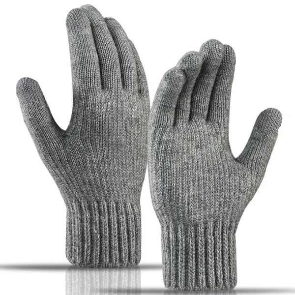 Men's Outdoor Riding Wool Warm Plus Fleece Thick Touch Screen Gloves - Burstarsunshine.com 