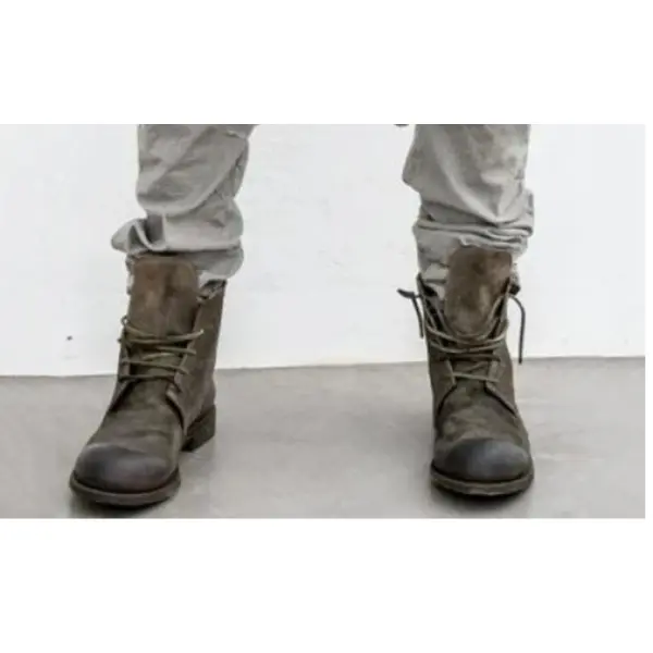 Men's Retro Tactical Leather Boots - Burstarsunshine.com 