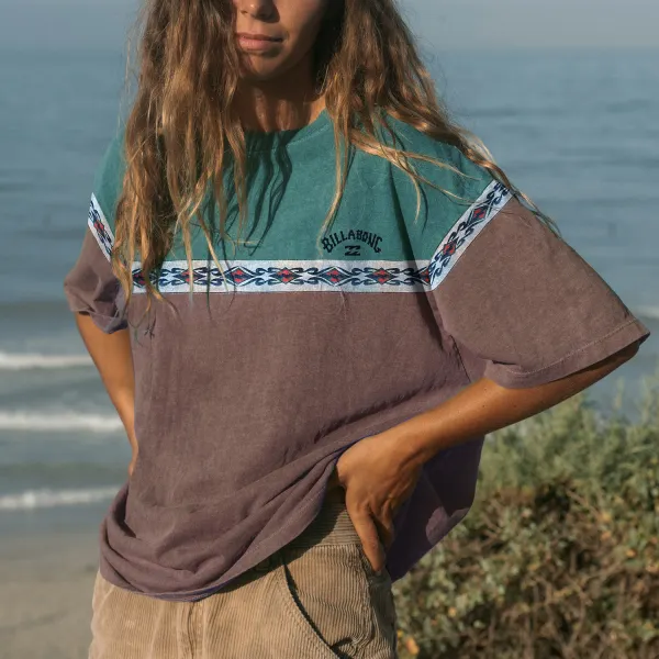 Casual Vintage Print Surf T-Shirt - Ootdhub.com 