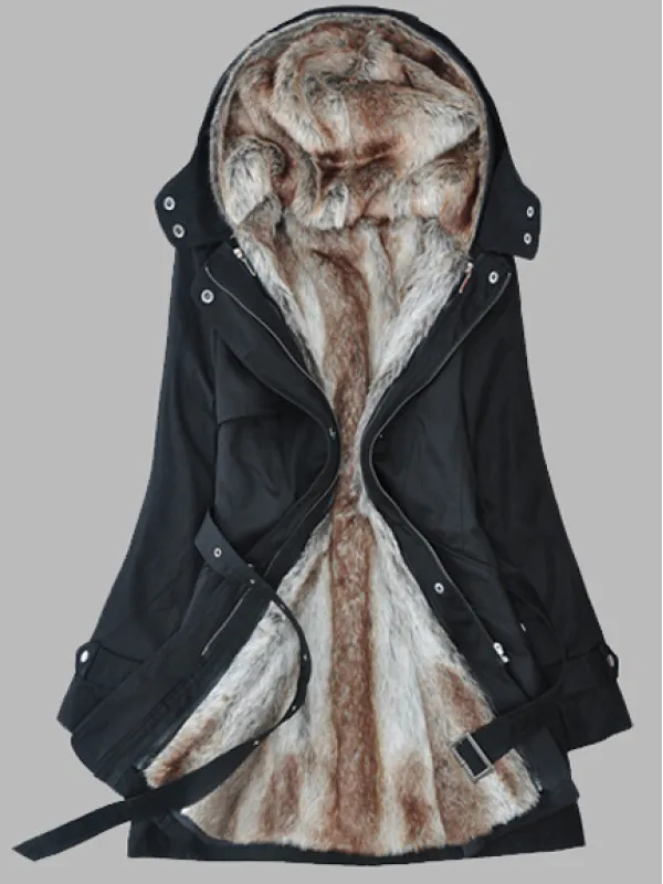 Manteau à Capuche Détachable En Peluche Chaud Et Décontracté - Maxizero.chimpone.com 