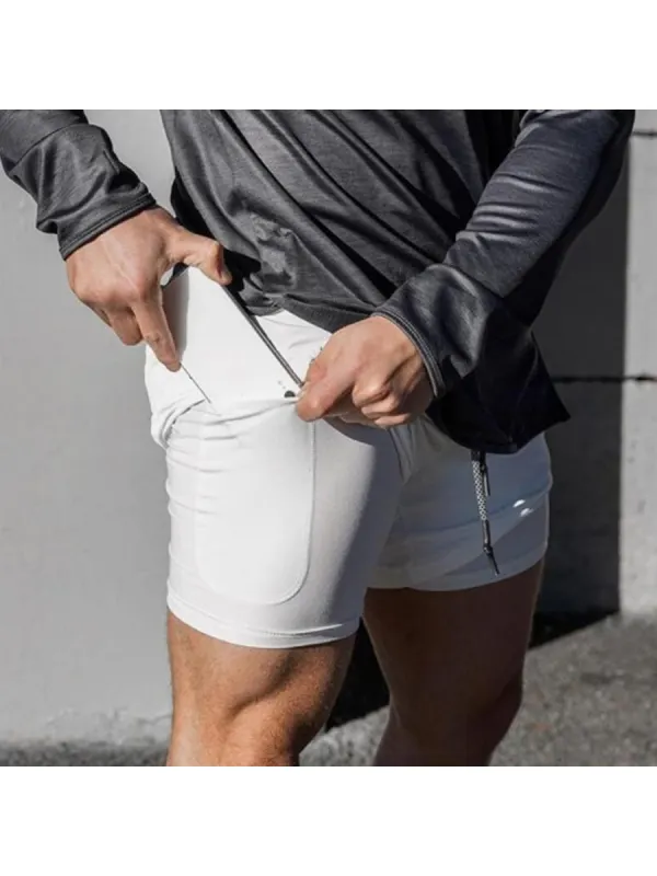 Double Layer Quick Dry Sports Beach Shorts - Machoup.com 