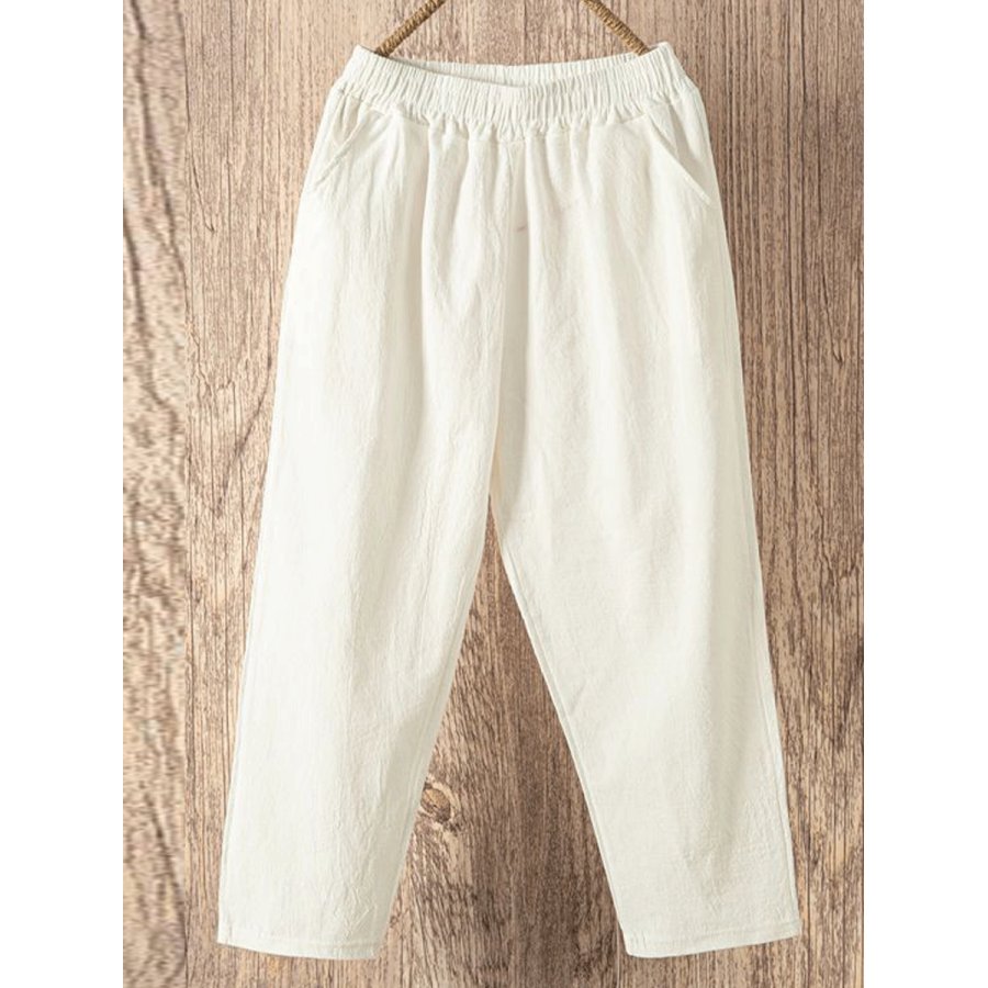 

Cropped Cotton Harem Casual Pants