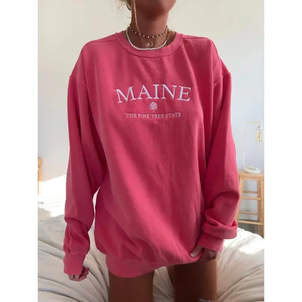 Embroider Maine Women's Sweatshirt - Localziv.com 