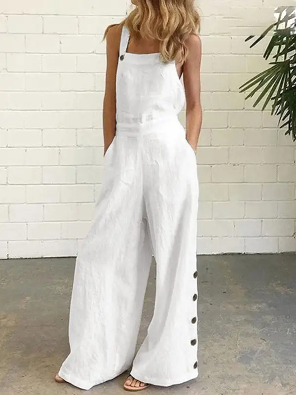 Casual Loose Solid Color Summer Jumpsuit - Cominbuy.com 