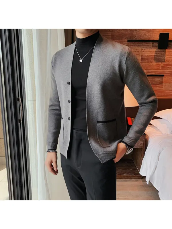 Mens Vintage Business Casual Knited Cardigans - Machoup.com 