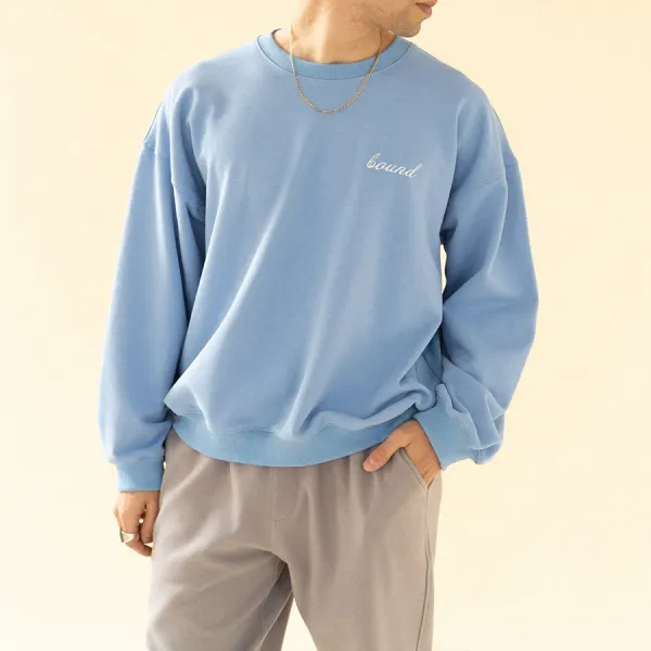 Blue Fashion Modern Casual Long Sleeve Sweatshirt - Spiretime.com 