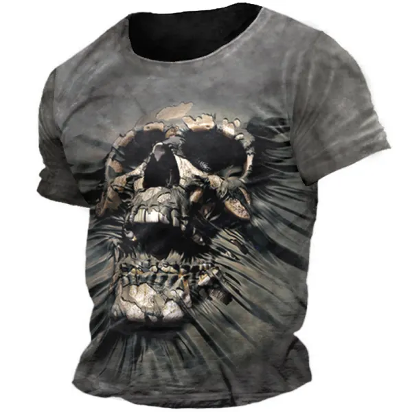 Men's Skull Short Sleeve T-Shirt - Fineesa.chimpone.com 