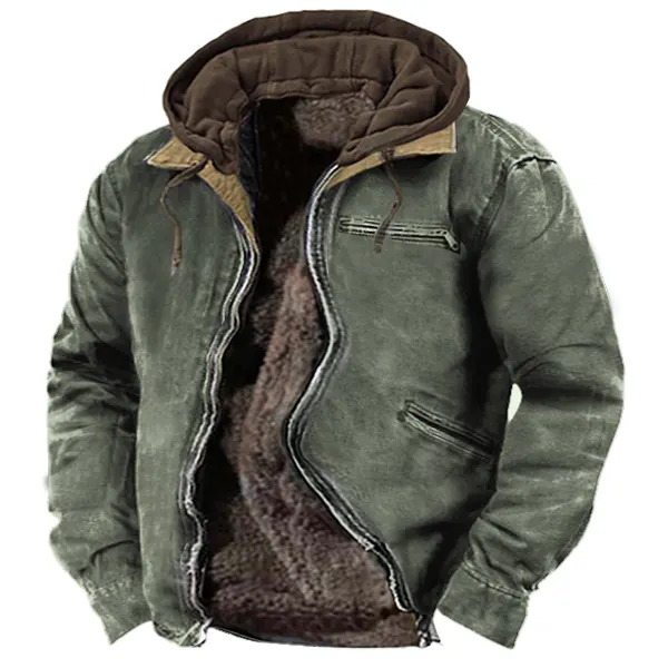 Men's Vintage Outdoor Tactical Hooded Fleece Lined Jacket Only $69.89 - Wayrates.com 