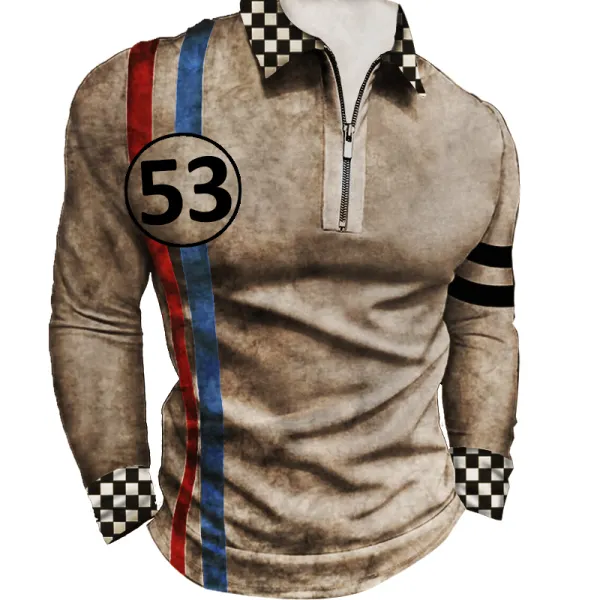 Men's Outdoor Racing Striped Retro Tactical Top - Menzfolk.com 