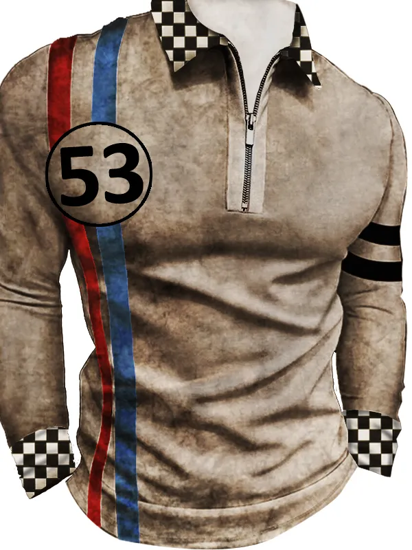 Men's Outdoor Racing Striped Retro Tactical Top - Menbarn.com 