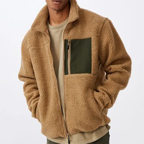 Men's Casual Fleece Zip Jacket - Sunhopebloom.com 