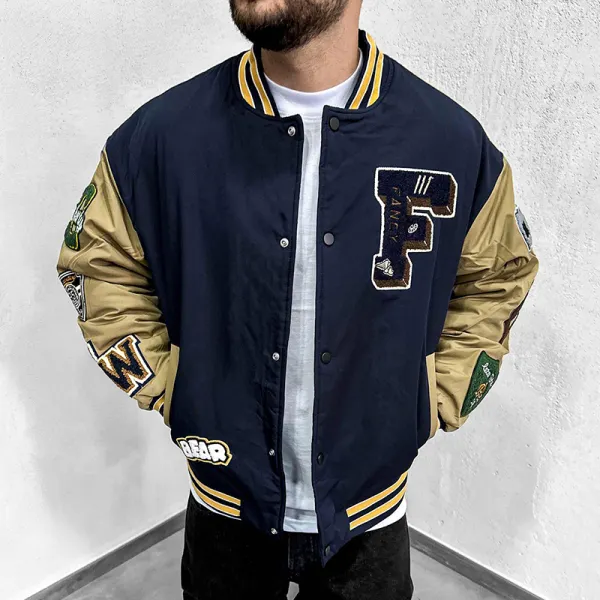 Men's Casual Letter Jacket - Sunhopebloom.com 