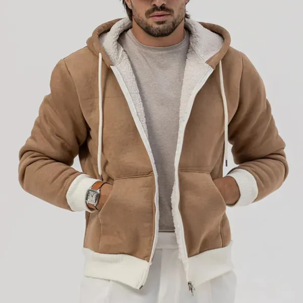 Men's Thermal Fleece Casual Hooded Jacket - Sunhopebloom.com 