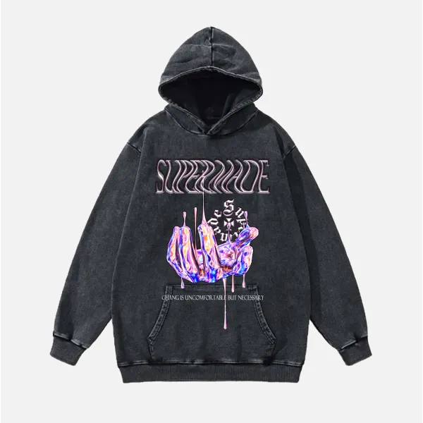 The Supermade Logo Hand-made Metal Printed Hoodie - Sunhopebloom.com 