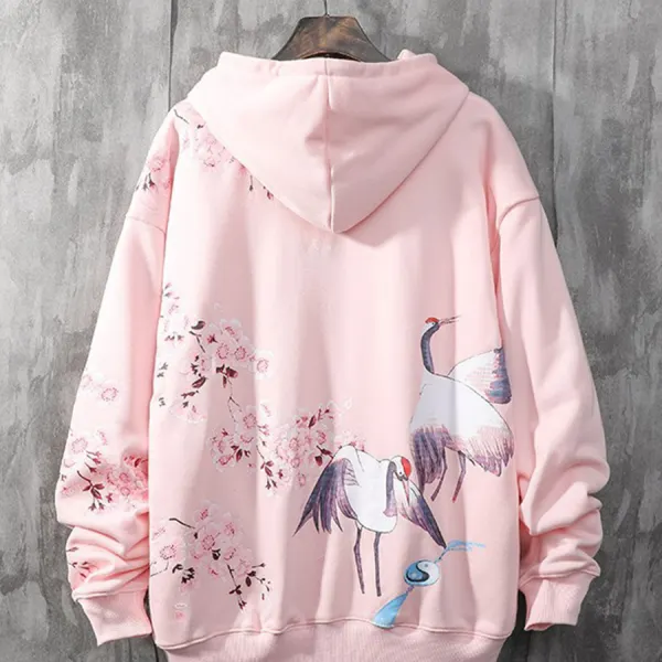 Japanese Style Ukiyoe Print Hoodie - Sunhopebloom.com 