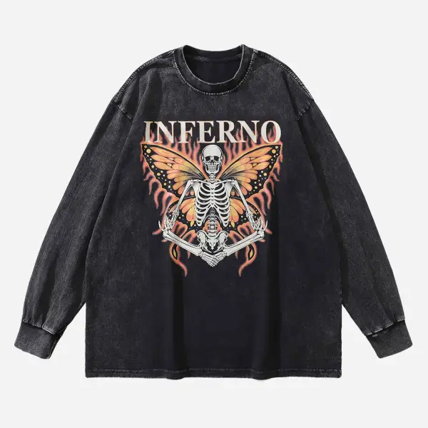 The Supermade Vintage Skull Crew Neck Sweatshirt - Sunhopebloom.com 