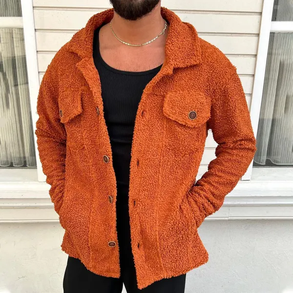 Unisex Plain Fleece Simple Warm Jacket - Sunhopebloom.com 
