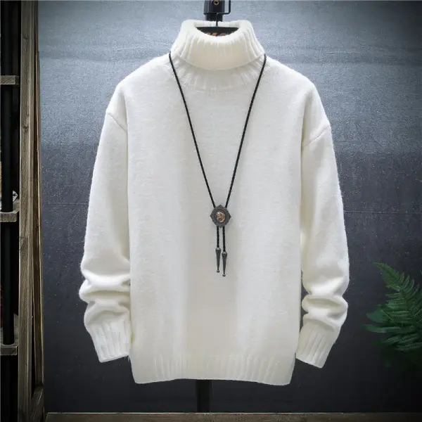 Techwear Turtleneck Cashmere Base Sweater - Sunhopebloom.com 