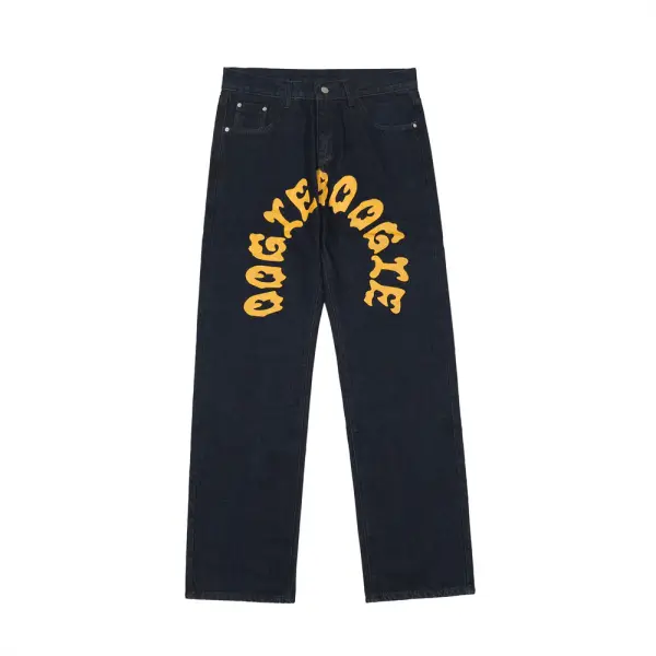 The Supermade Cartoon Pocket Print Washed Jeans - Sunhopebloom.com 