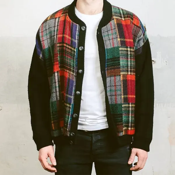 Men's Retro Plaid Casual Jacket - Sunhopebloom.com 
