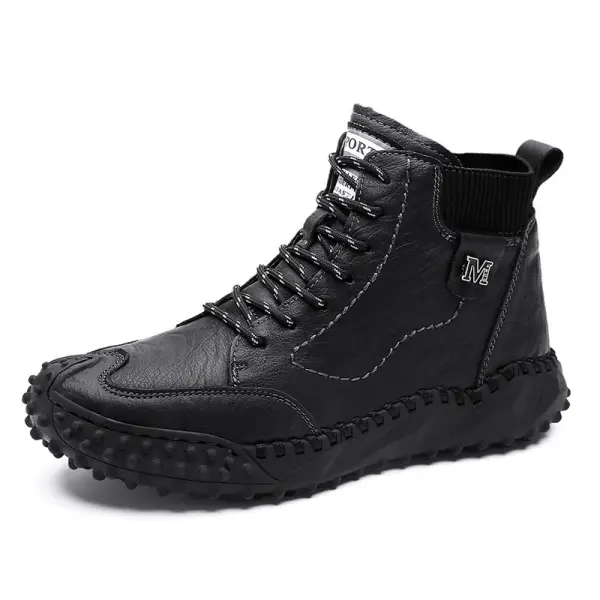 Men's Two-wear Soft Handmade High-top Martin Boots - Sunhopebloom.com 