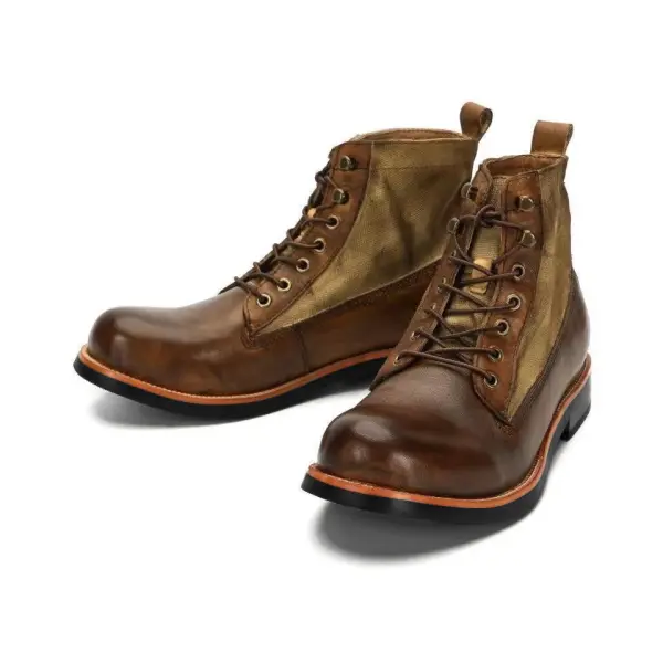 Men's Western Style Retro Motorcycle Boots - Sunhopebloom.com 