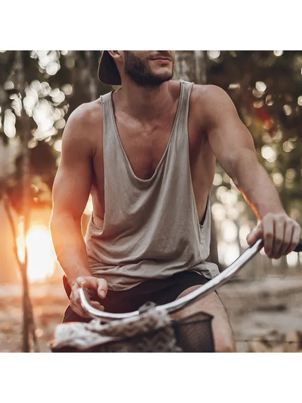 Men's Solid Color Casual Tank - Shopyiyistories.com 