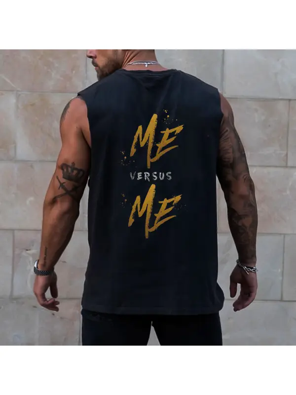 Me Versus Me Print Sleeveless T-shirt - Shopyiyistories.com 