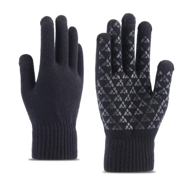 Men's Plus Velvet Thick Knitted Warm Non-slip Gloves - Menzfolk.com 