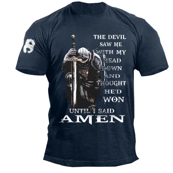 The Devil Saw Me With My Head Down And Thought He'd Won Men's T-shirt - Menzfolk.com 