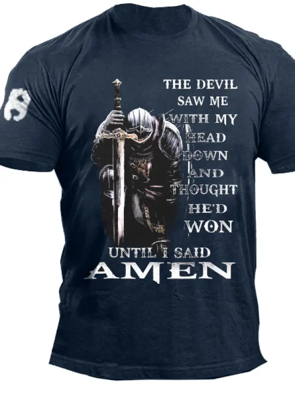 The Devil Saw Me With My Head Down And Thought He'd Won Men's T-shirt - Menbarn.com 