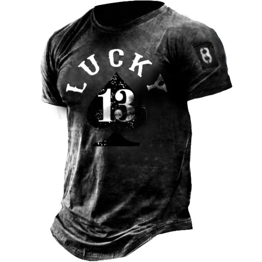 

Lucky 13 Men's Vintage Print Cotton T-Shirt